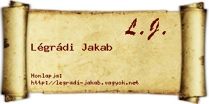Légrádi Jakab névjegykártya